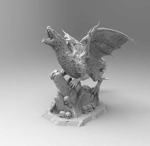 E214 - Legendary dragon design statue, The Young dragon staute, STL 3D model design print download files