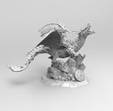 E214 - Legendary dragon design statue, The Young dragon staute, STL 3D model design print download files