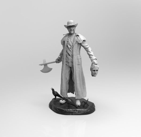 A760 - Legendary horror character design , The creepy man with a dead head, STL 3D model design print download files