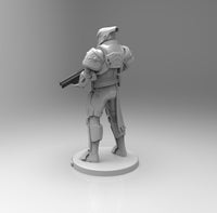 E228 - Cyborg Character design, The Lord Saladin with weopon blast, STL 3D model design print download files