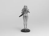 A302 - Cyber character design, Sci Fi female police statue, STL 3D model design print download file