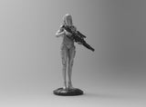 A302 - Cyber character design, Sci Fi female police statue, STL 3D model design print download file