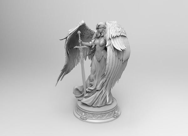 B454 - Character design statue, The female angel warrior, STL 3D model ...