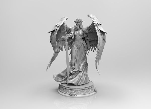 B454 - Character design statue, The female angel warrior, STL 3D model ...