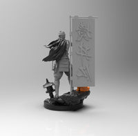 E321 - Samurai Games character design, The Samurai with Ghost mask name Tsushimah, STL 3D model design print download
