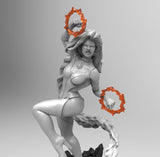 E303 - Comic character design, The star girl with fire, STL 3D model design print download files
