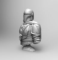 B006 - Movie character design, Mandalorian Half body statue design, STL 3D Model design Print download files