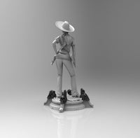 E335 - Comic character design, The Lady Mechanieca statue, STL 3D model design print download files
