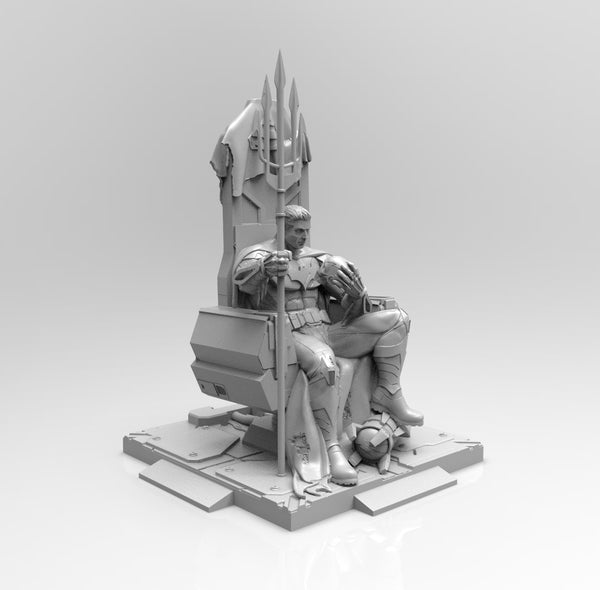 E235 - Comic character design, The Bad Man statue throne, STL 3D model design print download files