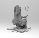 E235 - Comic character design, The Bad Man statue throne, STL 3D model design print download files