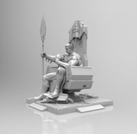 E235 - Comic character design, The Bad Man statue throne, STL 3D model design print download files