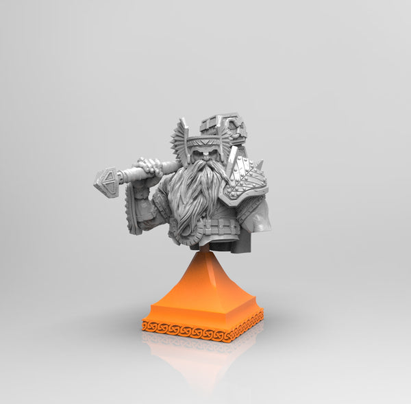 E343 - Legendary character bust design, The Dwarf bust statue, STl 3D model design print download files