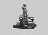 F526 - Female Character design, Sarah with gun and ammo, STL 3D model design print download files