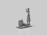F554 - Comic character design, The Elizabeth statue with weopon, STL 3D model design print download files