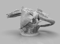 A416 - Monster design statue, The rider and the dragon, STL 3D model design print download files