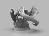 A416 - Monster design statue, The rider and the dragon, STL 3D model design print download files