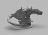 A416 - Monster design statue, The rider and the dragon, STL 3D model design print download files