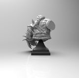 E357 - Legendary character bust design, The Orc warlord bust statue, STL 3D model design print download file