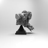 E357 - Legendary character bust design, The Orc warlord bust statue, STL 3D model design print download file