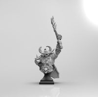 E349 - Legendary character design bust, The Viking with firesword, STL 3D model design print download files