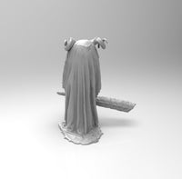 E371 - Legendary character design, The undead monk with big sword, STL 3D model design print download files