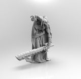 E371 - Legendary character design, The undead monk with big sword, STL 3D model design print download files