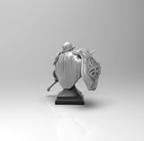 E365 - Legendary bust design, The Whisperer with shield and weopon, STL 3D model design print download files