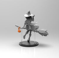 E372 - Anime character design, The Ura witch waifu statue, STL 3D model design print download files