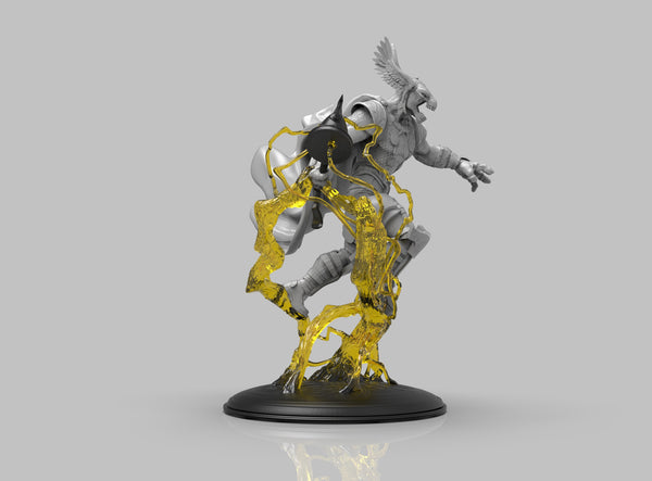 A376 - Comic Character design statue, Beta mighty with Hammer, STL 3D model design print download files