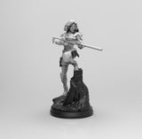 E410 - Comic character design, 2suit Hero BW with sniper character statue, STL 3D model design print download files