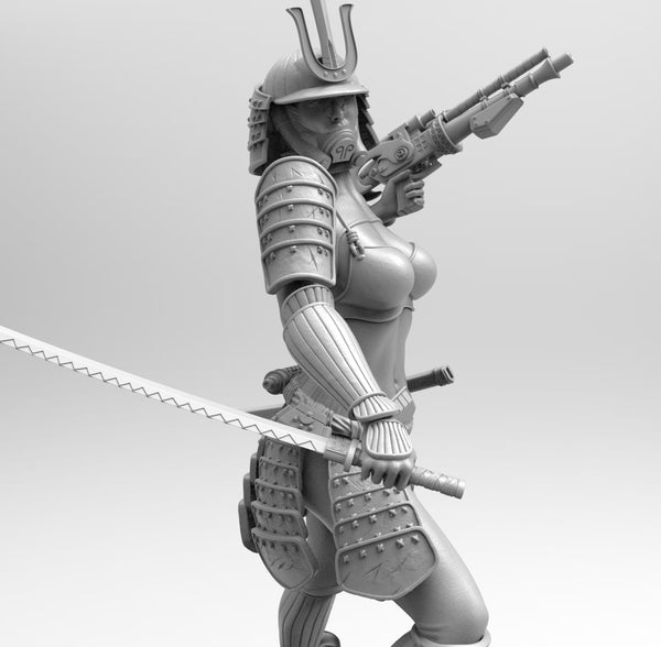 E431 - NSFW Samurai character design, The Stormhelmet samurai with katana, STL 3D model design print download files