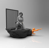E417 - NSFW Games character design, The RE Jilly Volontino with zombie statue, STL 3D model design print download files