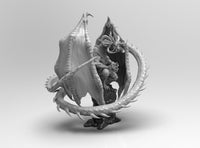 A472 - Legendary creature design, The Magic Dragon with spell, STL 3D model design print download files