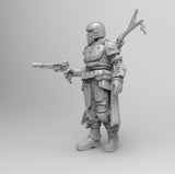 B102 - Starwars , The Mandalorian standing with gun version, STL 3D model design print download files