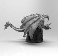 A473 - Legendary creature design statue, The Rogue Dragon, STL 3D model design print download file