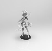 E430 - Games character design, The Games girl Ryuuko with scissor weopon, STL 3D model design print download files