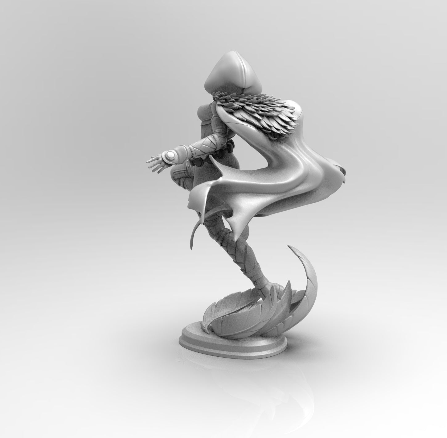 E423 - Comic character design, The Bird Reven girl statue, STL 3D mode ...