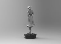 A221 - Games character design, FF standard pose Aerith statue, STL 3D model design print download file