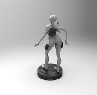 E399 - Games character design, The Double gun girl with braid, ST: 3D model design print download files