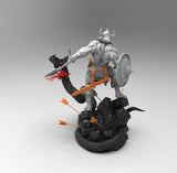 E441 - Comic character design, The barbarian canon with snake, STL 3D model design print download files