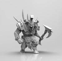 E447 - Legendary character design, The Cow like Minataur with weopon, STL 3D model design print download files