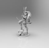 E415 - Games character design, The Rabbt frans character ranger statue, STL 3D model design print download files