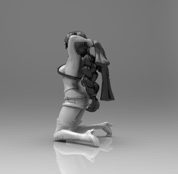 E416 - NSFW anime character design, The Joh Sama girl statue design, STL 3D model design print download files