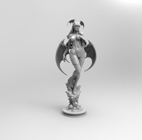 E492 - Games Character design, The Moriggan bat girl statue, STl 3D model design print download files