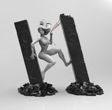 E497 - Comic character design, The Silk Girl statue design, STl 3D model design print download files