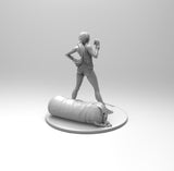 E249 - Female character design, The Kock out girl with punch bag, STL 3D model design print download files