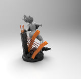 E501 - Comic character design, The Sogeky Girl with gun statue, STL 3D model design print download files
