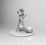 E249 - Female character design, The Kock out girl with punch bag, STL 3D model design print download files