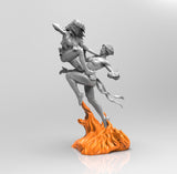 E507 - Comic character design statue, The Rogie and CM fighting scene statue, STL 3D model design print download files