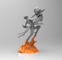 E507 - Comic character design statue, The Rogie and CM fighting scene statue, STL 3D model design print download files